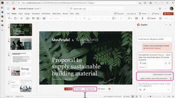 Copilot permite generar presentaciones en