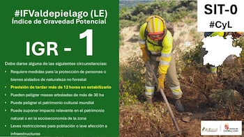 Decretado nivel 1 para un fuego en Valdepiélago (León) y en el que trabaja una veintena de medios