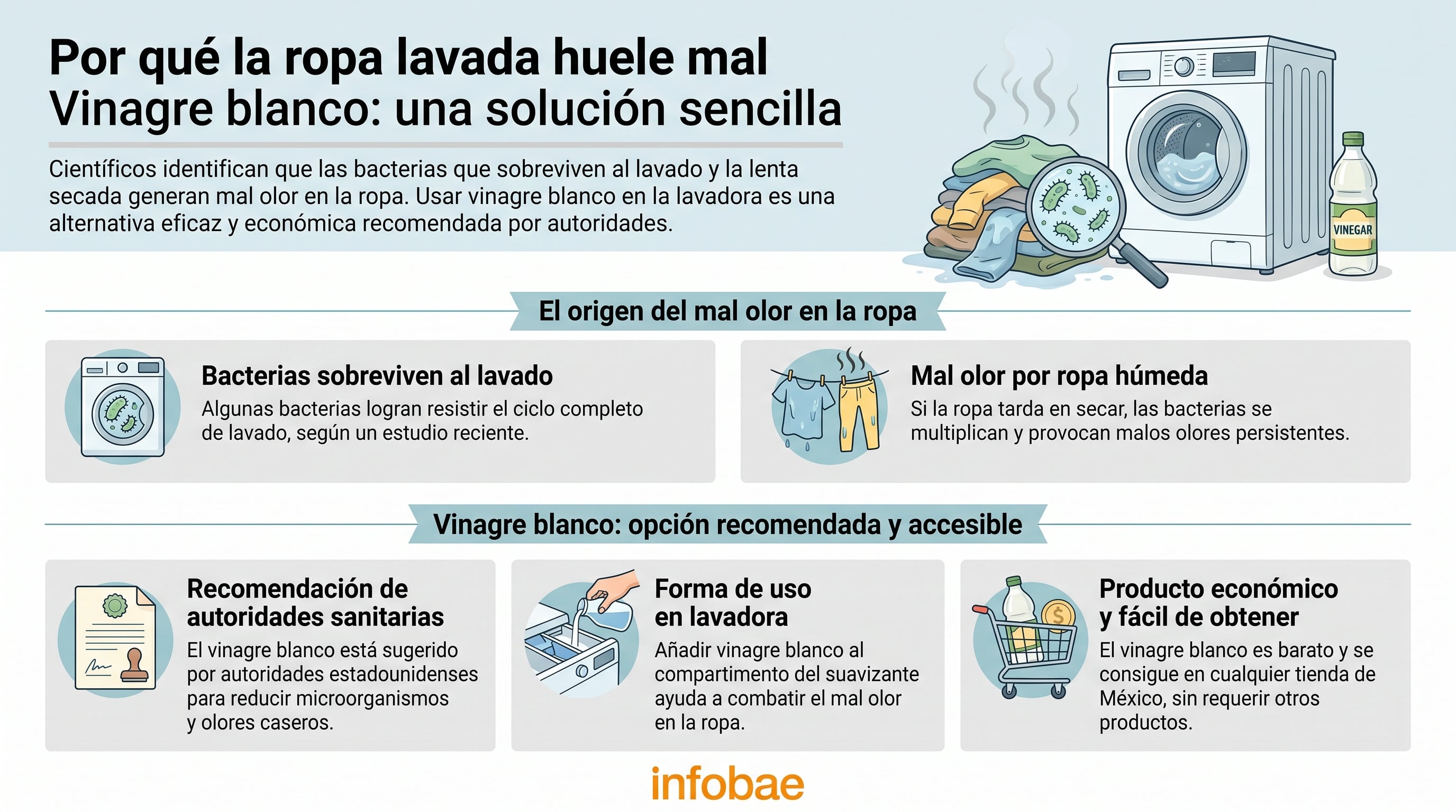 El vinagre blanco destilado figura entre los ingredientes de limpieza que organismos oficiales recomiendan por ser económicos y libres de tóxicos. (Imagen Ilustrativa Infobae)
