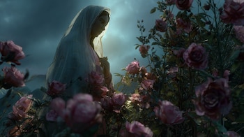 Representación de Juan Diego frente