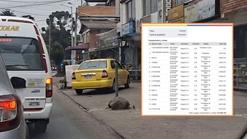 Taxi en Suba captado invadiendo