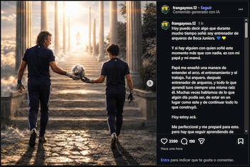 Franco Gayoso, hijo de Fernando, está trabajando en Boca
