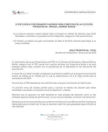 El líder del PRI sentenció