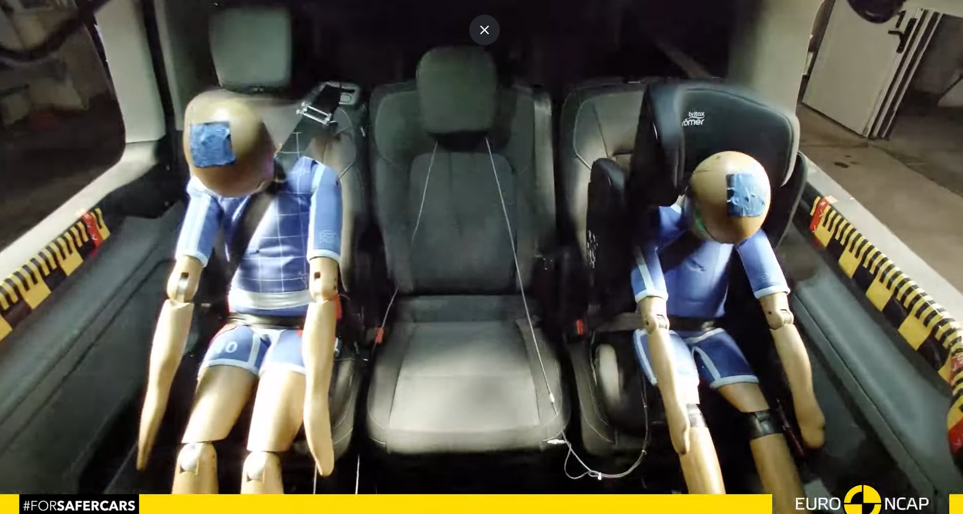 Maniquíes en un choque de prueba de Euro NCAP.