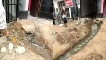 Obras del Metropolitano generan inundación de aguas servidas en viviendas de SMP. (Foto composición: Captura video)