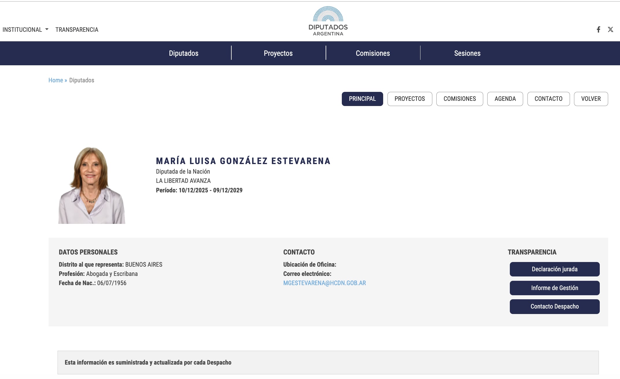 Estevarena no presentó proyectos en sus primeros seis meses como diputada nacional