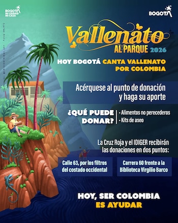 Personal de la Cruz Roja, el Idartes y el Idiger recibirá las donaciones de los asistentes a Vallenato al Parque en los puntos habilitados - crédito @vallenatoalparqueoficial/Instagram