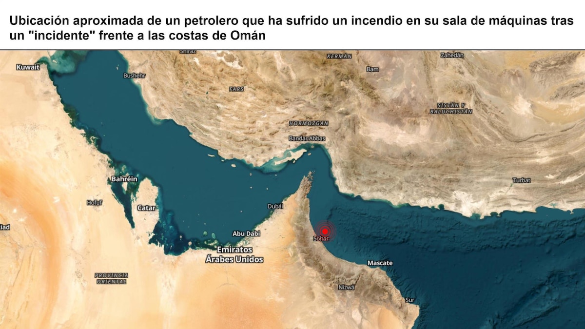 Un petrolero sufre un incendio en la sala de máquinas tras un "incidente" frente a las costas de Omán
