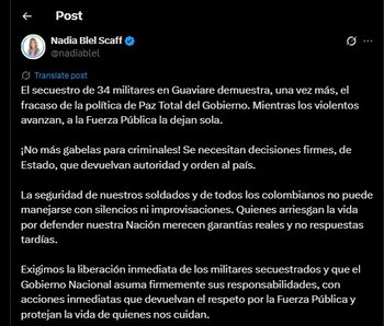 Nadia Blel también habló del tema en sus redes sociales - crédito @nadiablel