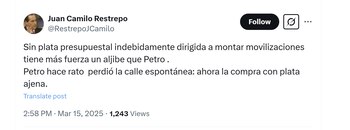 El exministro Juan Camilo Restrepo