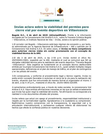 Travesía Ciclística Bogotá–Villavicencio