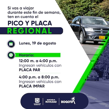 Pico y placa regional - crédito @SectorMovilidad / X