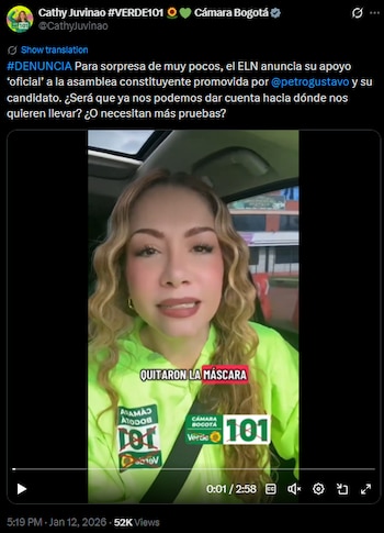 Cathy Juvinao advirtió que el