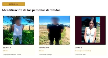 Fueron detenidos cuando transitaban por una brecha en un vehículo. Crédito: Gobierno de Zacatecas