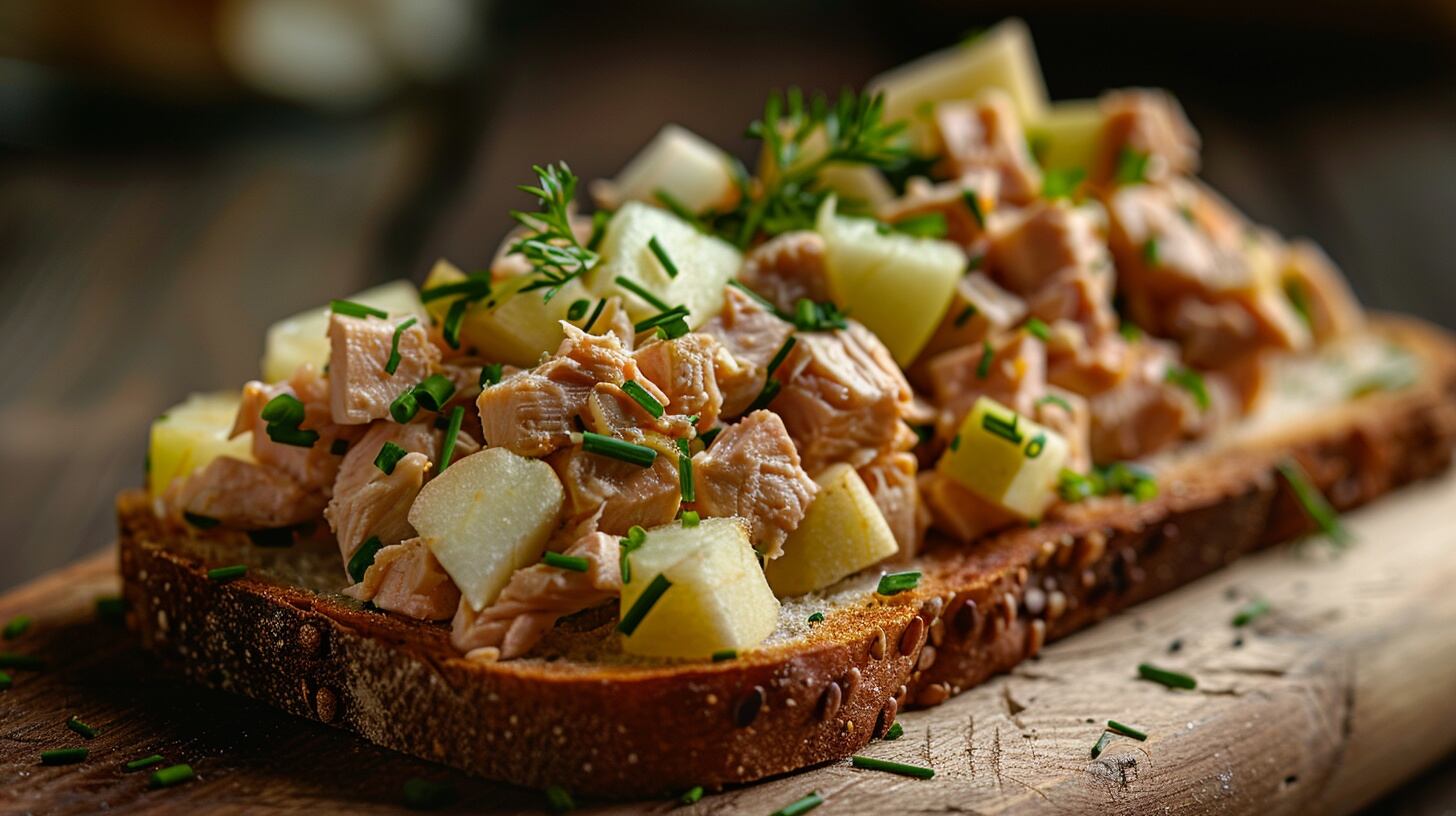 Ensalada cremosa, combinación de sabores, fácil preparación, ingredientes frescos, almuerzo ligero, nutritivo, sándwich saludable, opción perfecta. - (Imagen Ilustrativa Infobae)