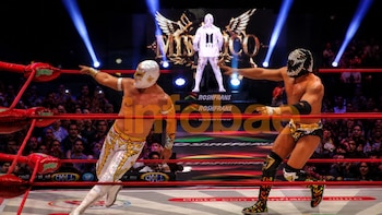Místico y Titán vencen a Bárbaro Cavernario y Ángel de Oro ante la visita de BTS en la Arena México