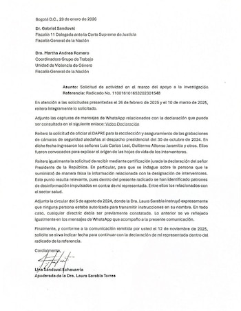 Laura Sarabia aseguró que el