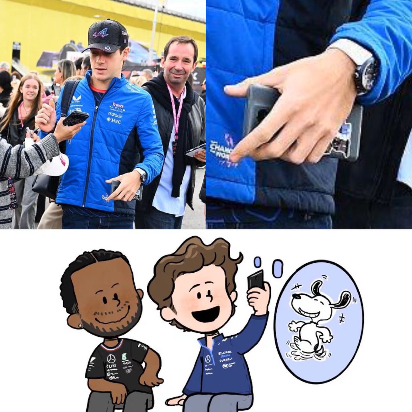 La imagen del celular de Colapinto y el sticker