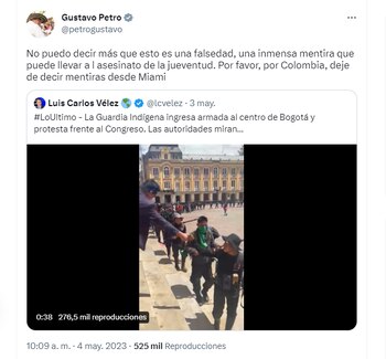 El presidente Gustavo Petro respondió