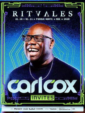 Breakfast Live informó que Carl Cox asumirá la curaduría total del escenario Vortex, la tarima principal de Ritvales - crédito cortesía Breakfast Live