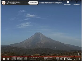Imagen 1: Volcán de Fuego de Colima, 13:31 h (hora local).