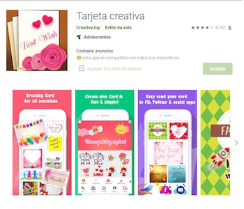 Tarjeta creativa cuenta con varios