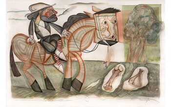 "Con hueso" acuarela sobre papel