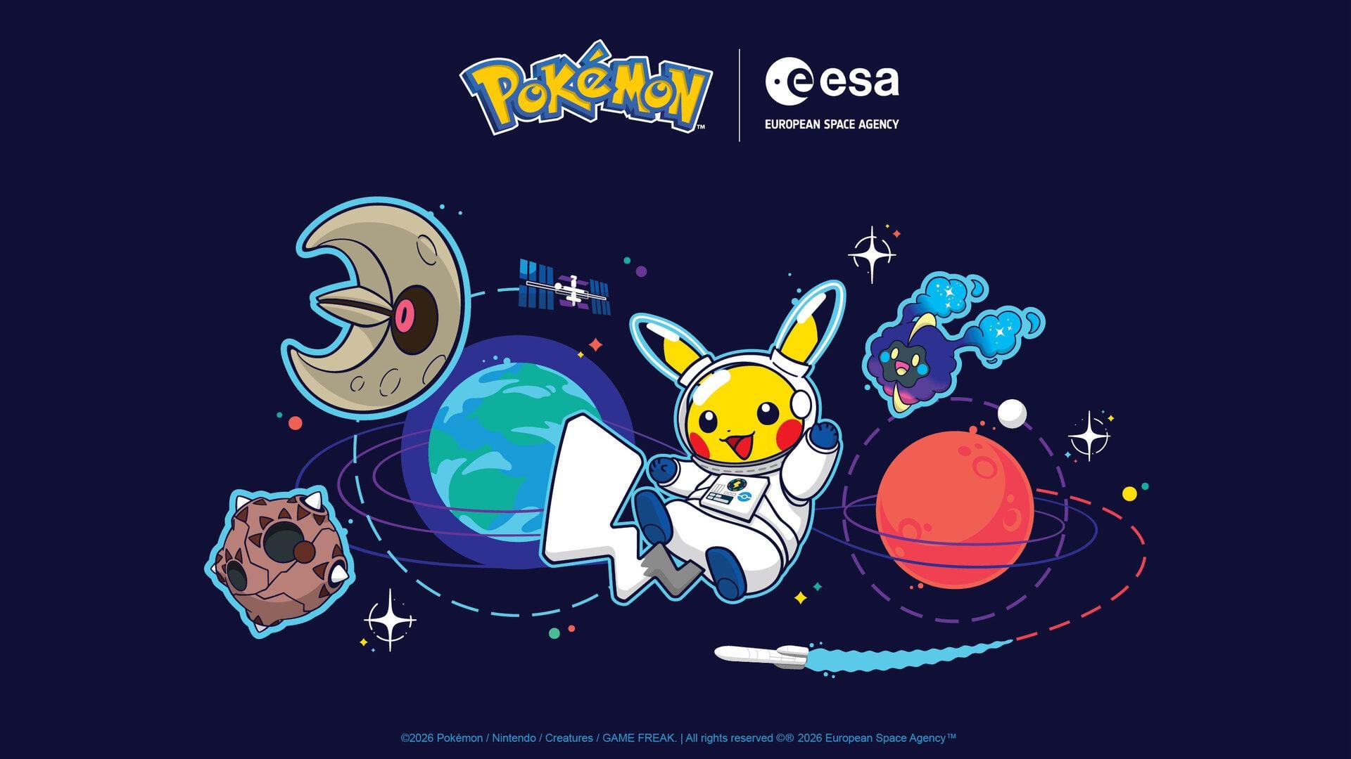 La colaboración entre la ESA y Pokémon incluye una exposición itinerante por Europa con información científica sobre misiones espaciales y personajes de la franquicia (Nintendo)