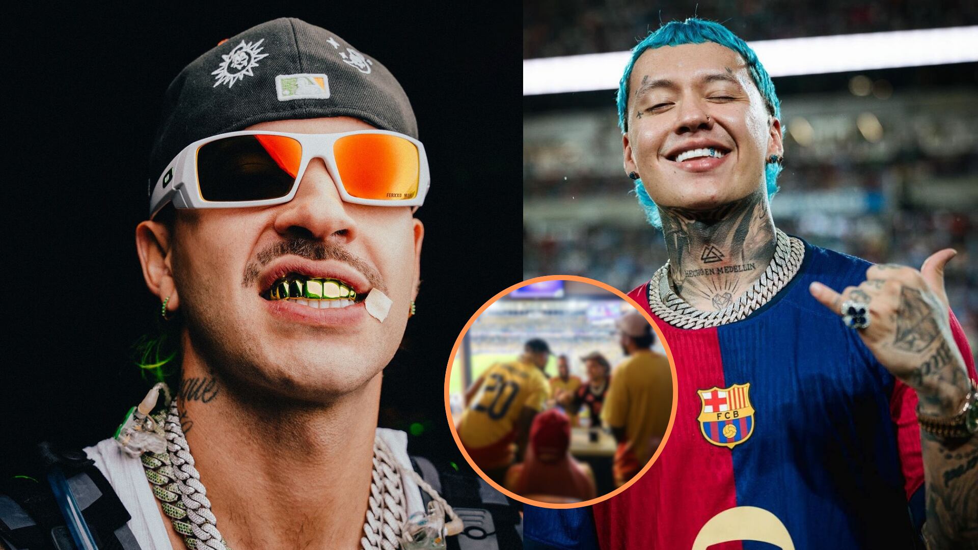 Blessd confesó en la entrevista de Juanpis González que si se fue a los golpes con Feid -crédito montaje @feid @blessd / Instagram @JulioBarriga / X