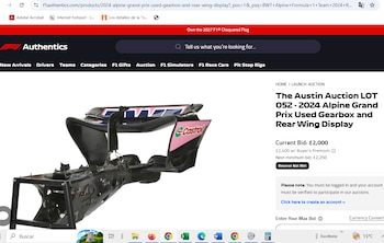 La publicación de la pieza (Crédito: Gentileza F1 Authentics)