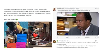 La noticia provocó una nueva disputa entre fanáticos, con comentarios cruzados sobre las intenciones de Karol G y Feid durante y después de la relación - crédito @unveranorosa_/ X