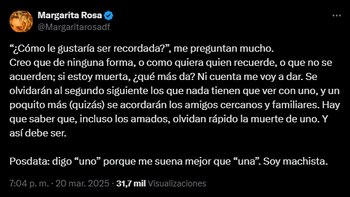 Margarita Rosa de Francisco afirmó