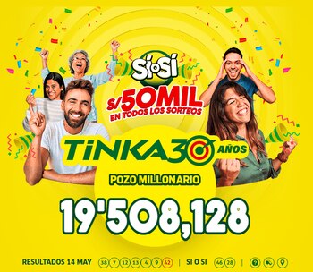 Sorteo Tinka - Miércoles 14