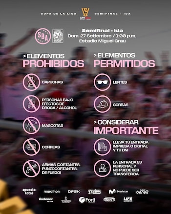 Las recomendaciones a los hinchas que vayan al estadio Miguel Grau del Callao para el Sport Boys vs Alianza Atlético. - créditos: Sport Boys