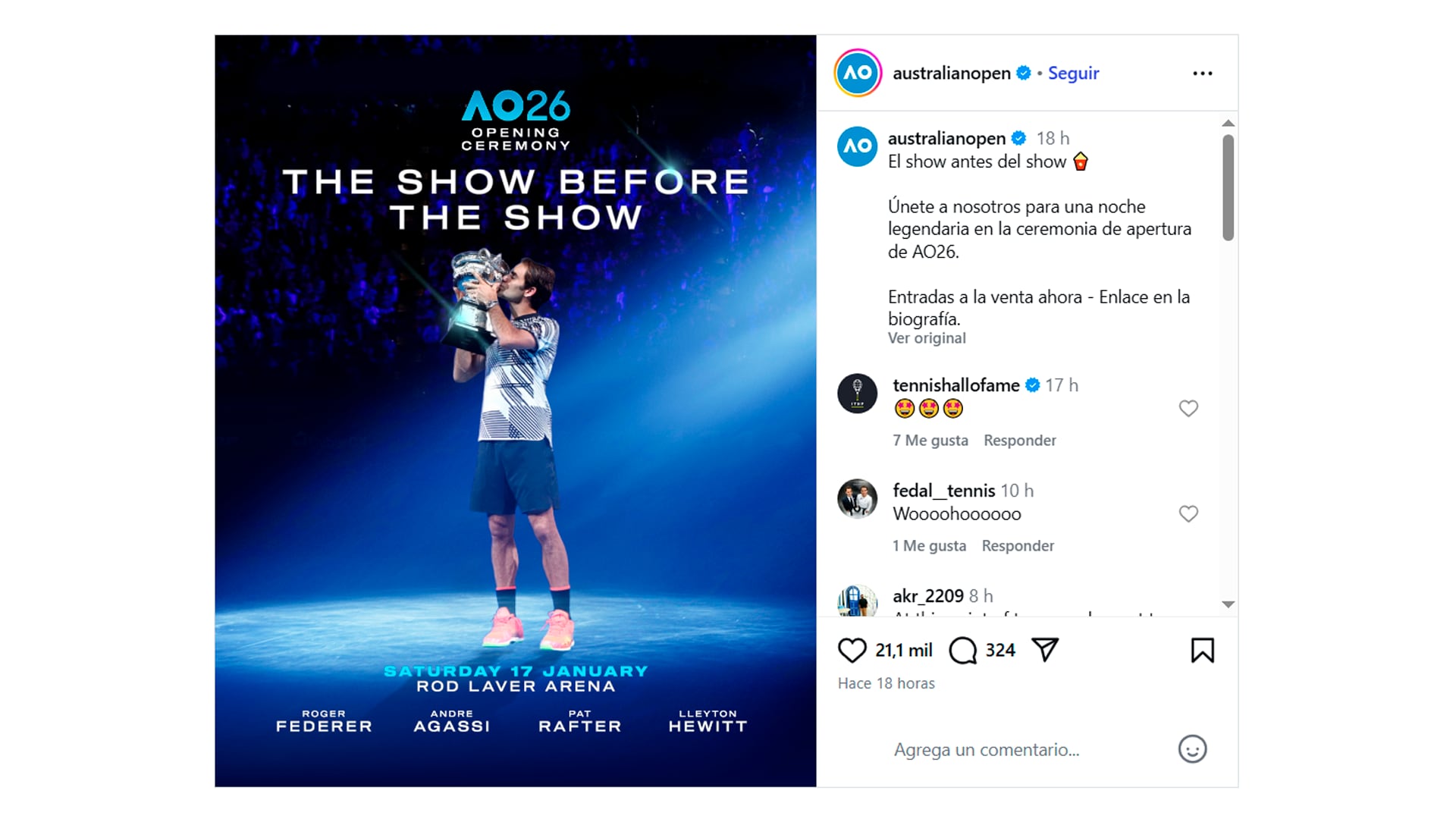 El anuncio de la exhibición