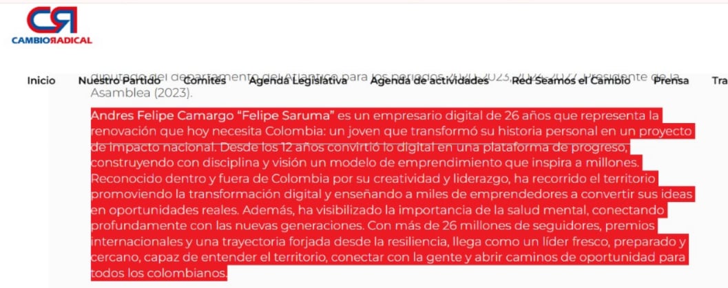El perfil de Felipe Saruma se caracteriza por su experiencia en redes sociales, donde suma más de 5 millones de seguidores en Instagram y 11,1 millones en TikTok - crédito captura de pantalla Cambio Radical