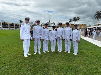 Parte de los cadetes que realizaron Jura a la Bandera el pasado 21 de abril. Crédito: Juan Castillo - Infobae México