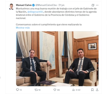 La reunión de Diego Santilli con un funcionario de Martín Llaryora que despertó rumores