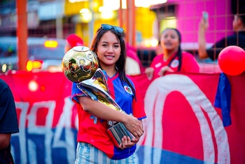 También se tuvo la participación del Club Deportivo FAS en el Desfile del Correo de las Fiestas Julias (Foto cortesía Alcaldía de Santa Ana)