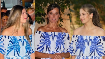 El vestido de Desigual que la reina Letizia, la princesa Leonor y la infanta Sofía se turnan en Mallorca cada año: un mismo diseño que adaptan a su estilo