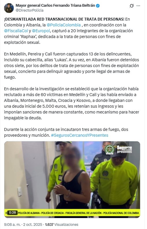 crédito Policía Nacional de Colombia