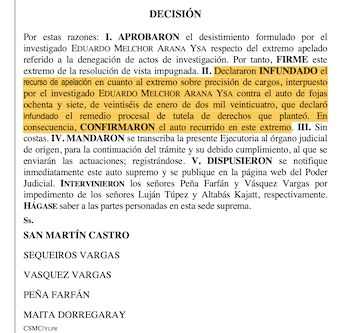 Rechazan definitvamente recurso de Eduardo