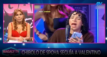 Valentino expone chats con supuesto novio de Laura Spoya y Magaly reacciona sin filtros. Captura: Magaly TV La Firme.