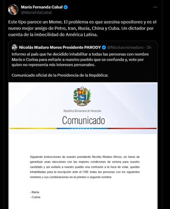 María Fernanda Cabal en X