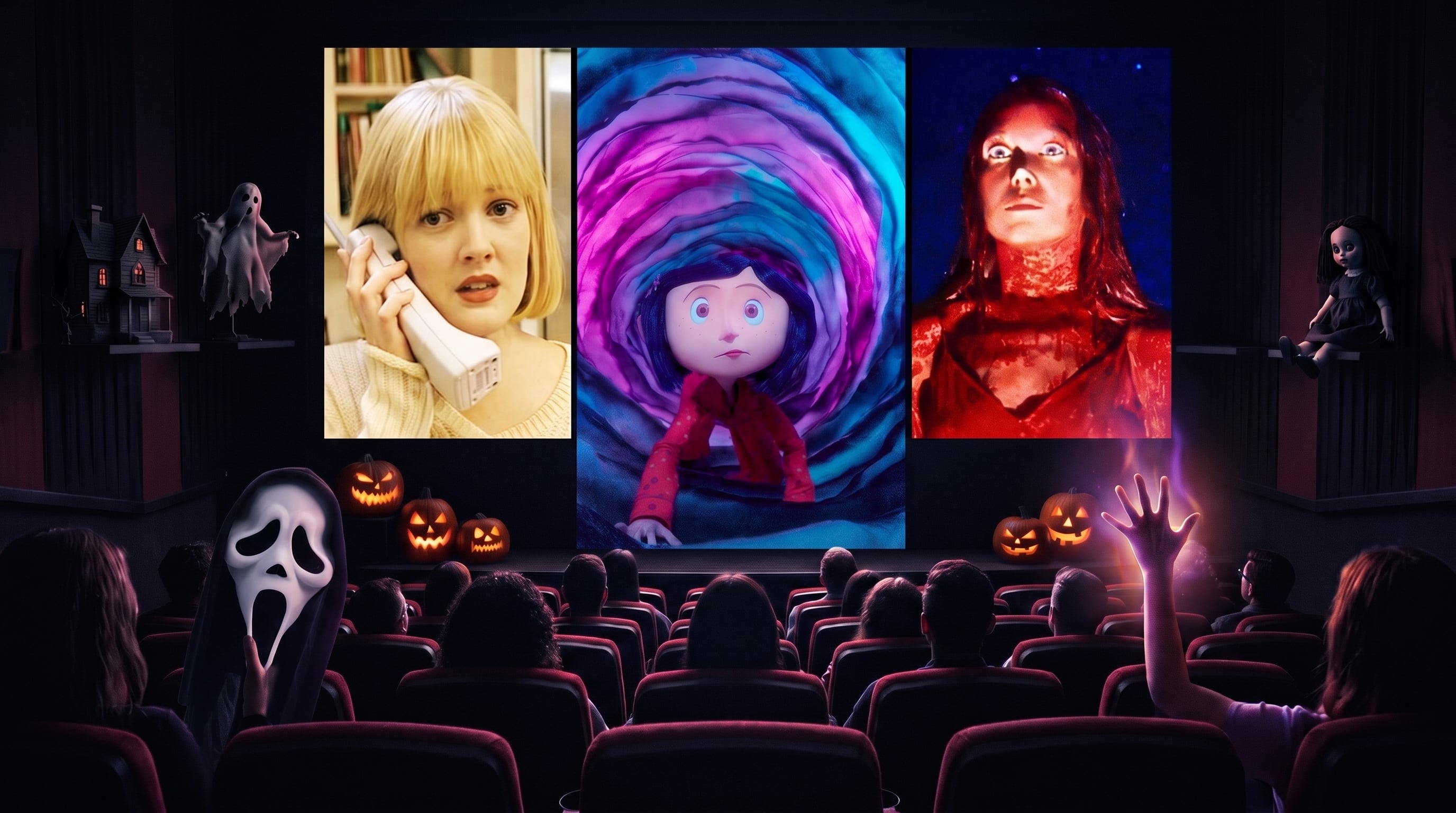 Scream, Carrie y Coraline volverán a la pantalla grande como parte de La Casa del Terror. (Imagen Ilustrativa Infobae)