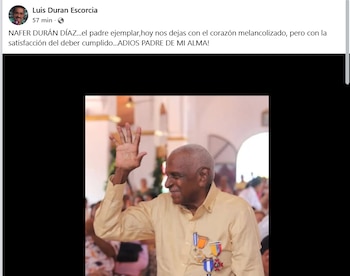 Luis Durán Escorcia despidió a su padre con un mensaje publicado en sus redes sociales - crédito Luis Duran Escorcia/ Facebook