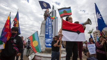 Manifestación de mapuches en Santiago