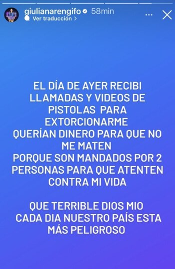 Giuliana Rengifo denuncia que es