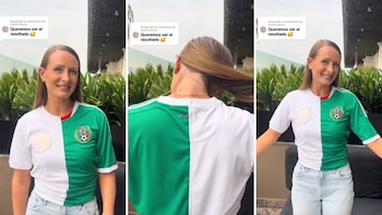 Influencer británica une a México e Inglaterra en una playera y se vuelve viral: “No puedo decidirme a quién apoyar”