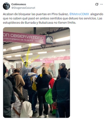 Retrasos en Pino Suárez. (X)